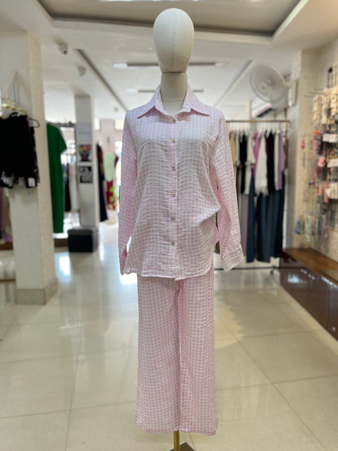Collar Down Shirt With Pant Summer Comfy Night Wear